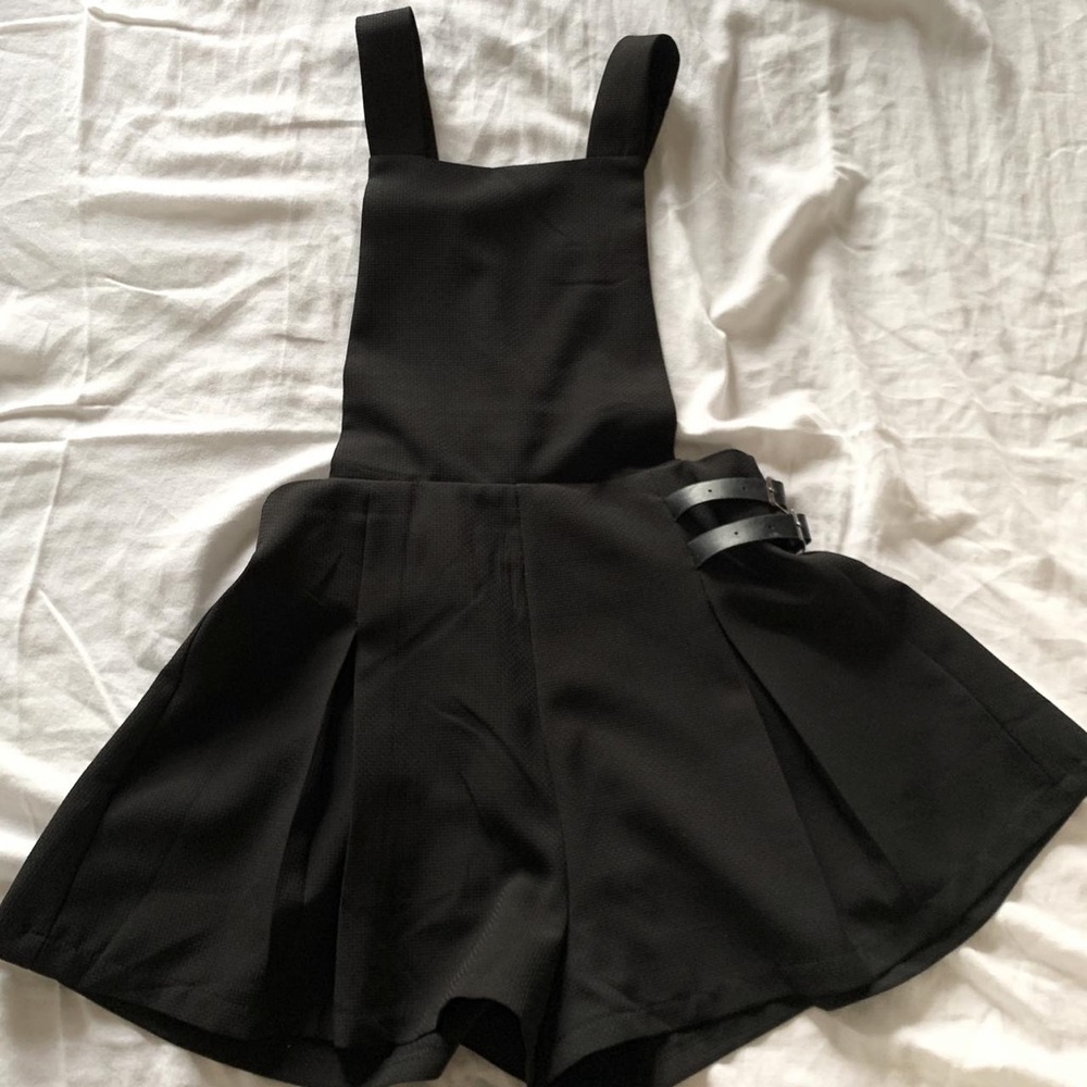 Black overall dress